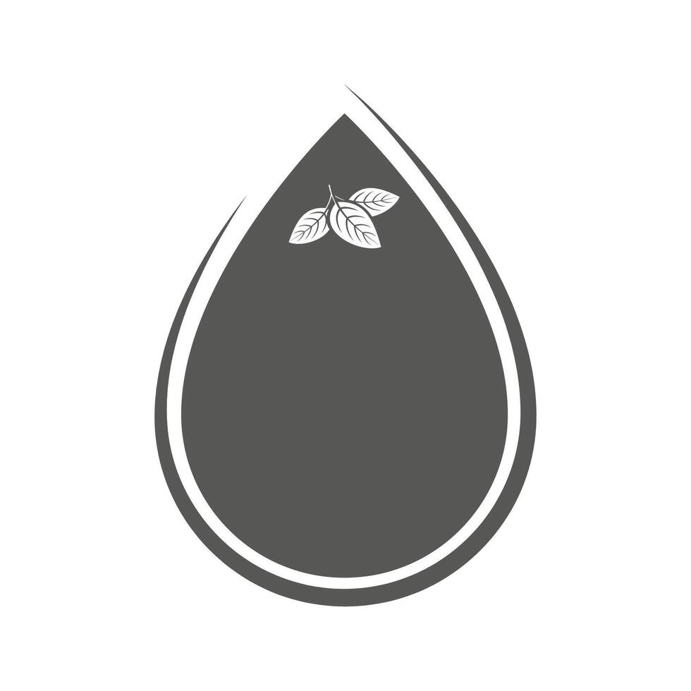 Drop cosmetic oil with fresh leaves vector