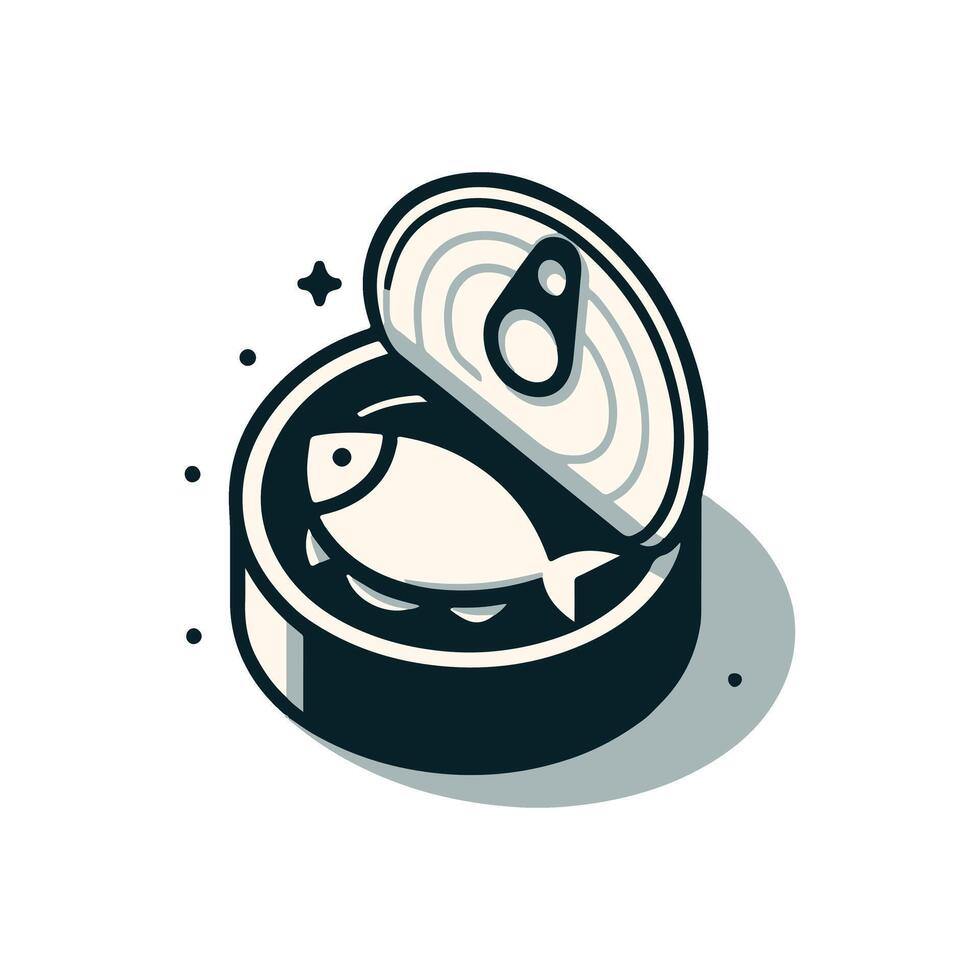 Fish in can icon illustration vector