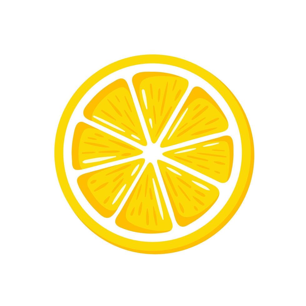 Yellow lemon citrus isolated on white background vector