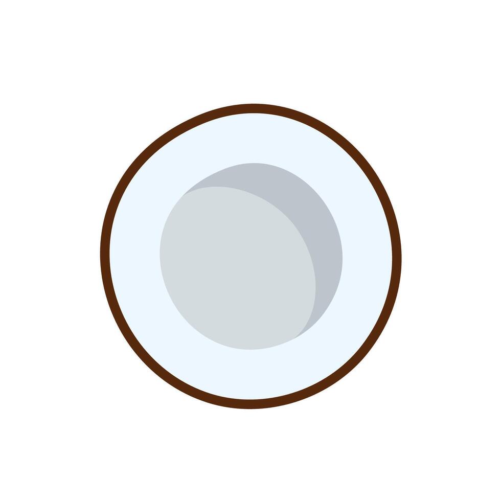 Simple cut coconut icon isolated on white background vector