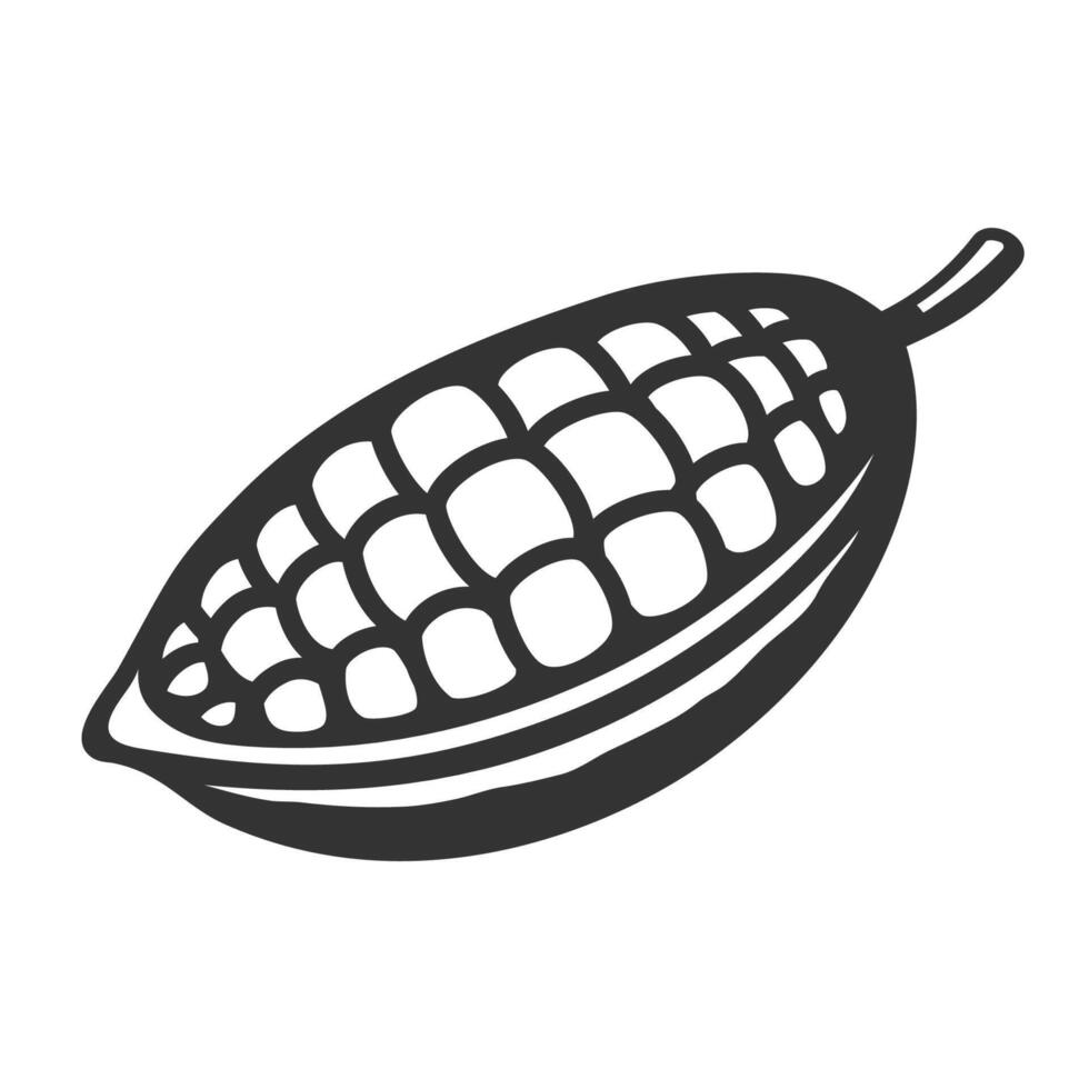 Cocoa pod icon black vector