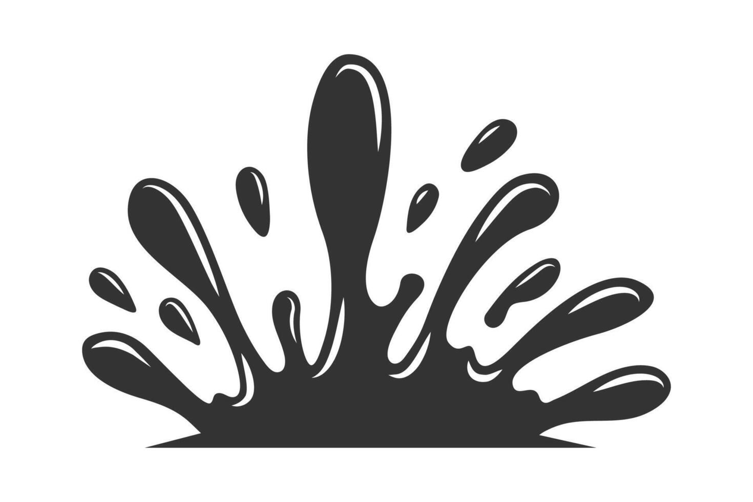 Splash drop black silhouette vector