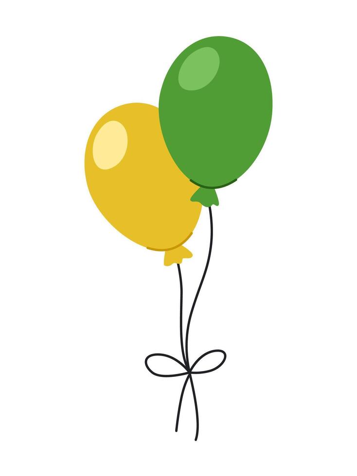 Two balloons in the traditional colors of St. Patrick's Day. Festive element for St. Patrick's Day. vector