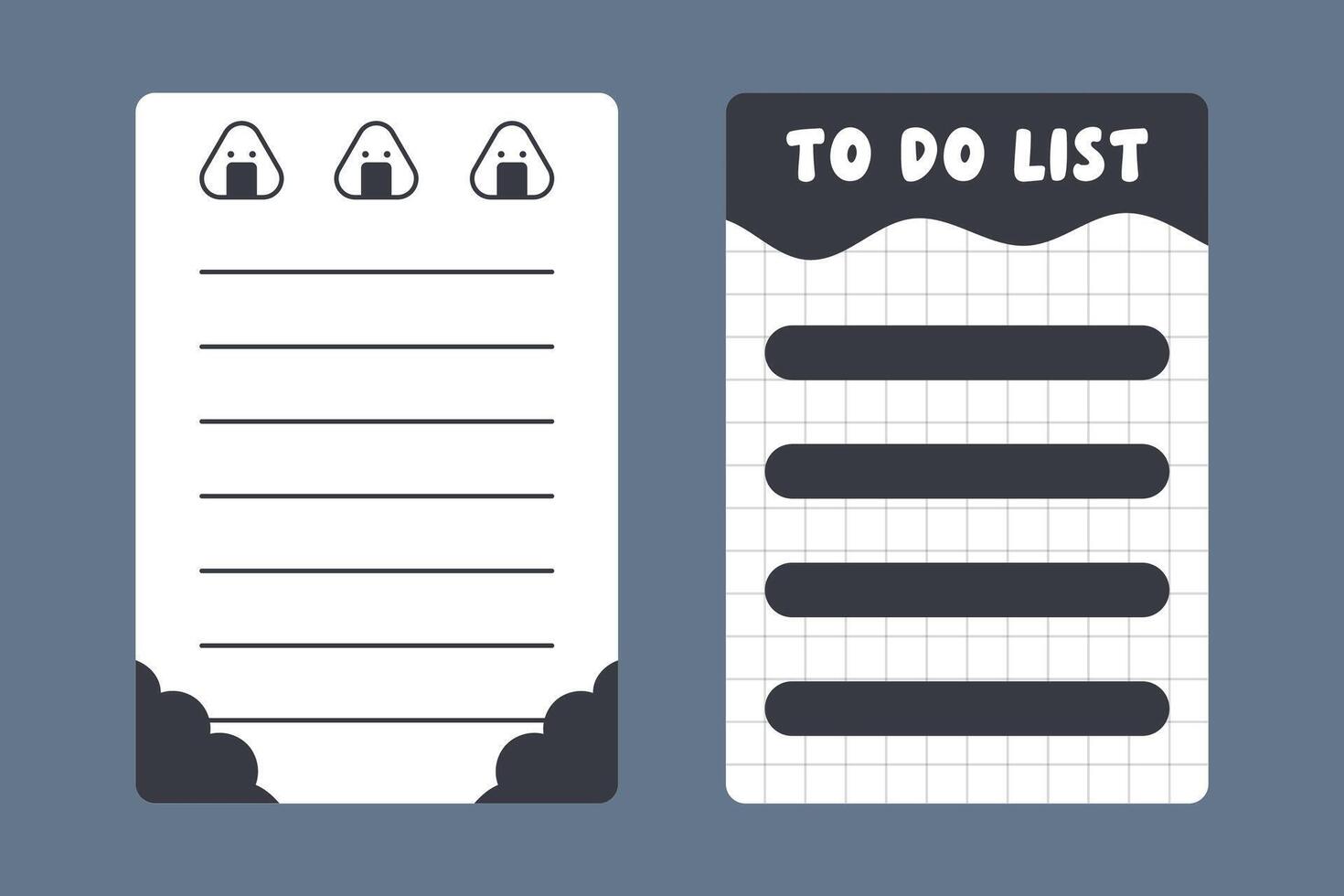 Kawaii Onigiri To Do List Printable Template Illustration vector