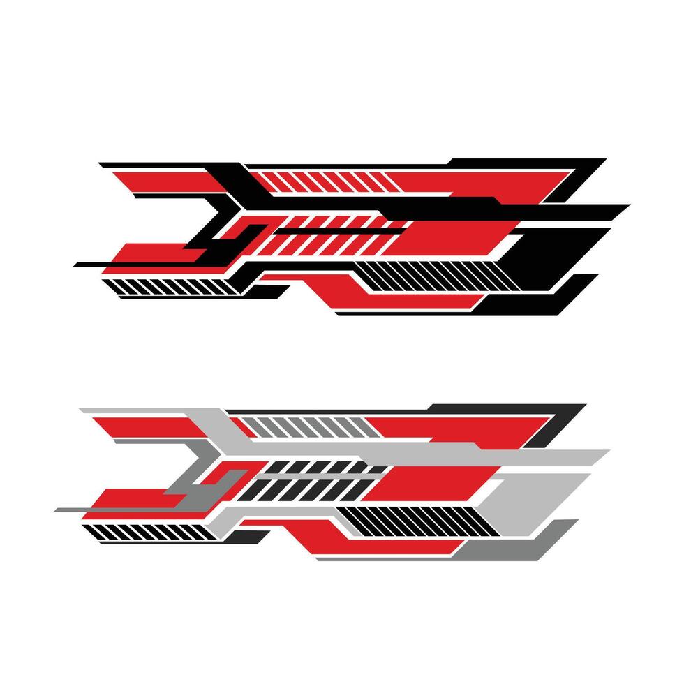 Racing car body wrap livery decal design with stripe style vector