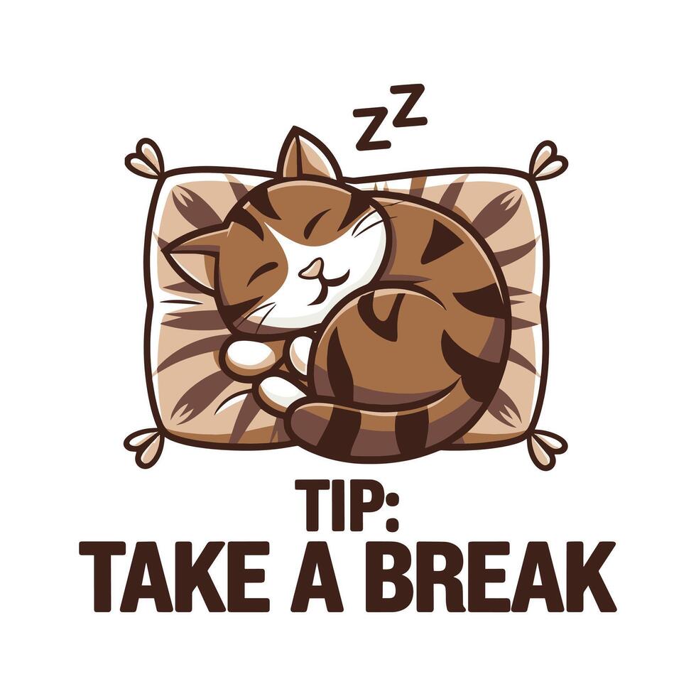 Take A Break T Shirt Design Cat vector