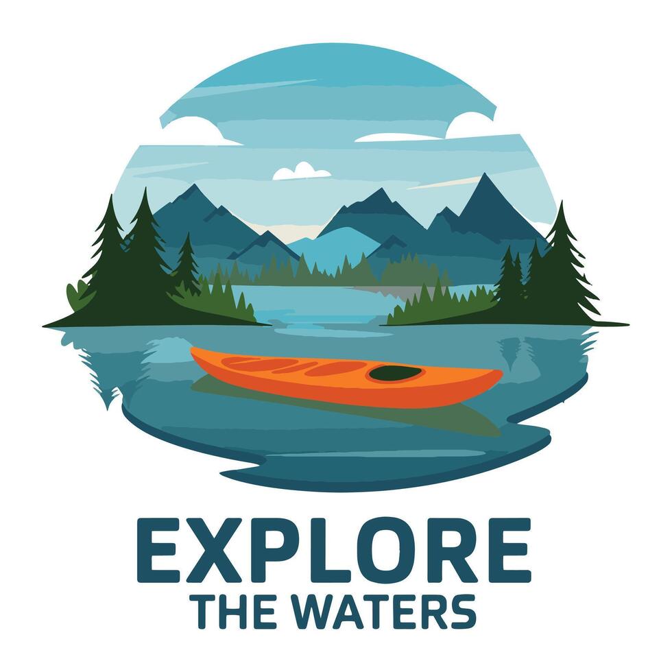 Explore The Waters T Shirt Design vector