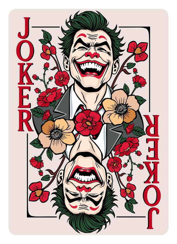 Joker playing card vector