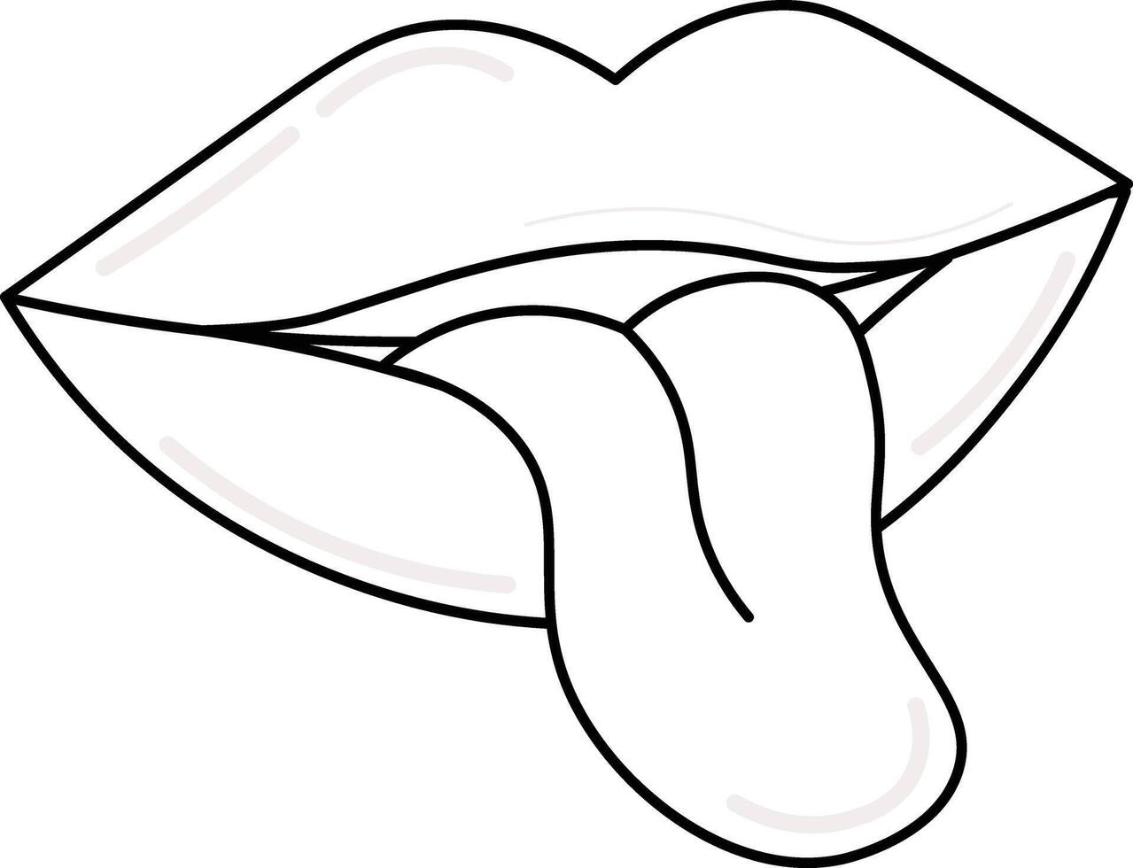 Minimalist Line Art of Lips vector