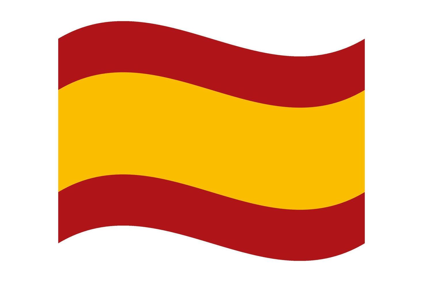 Wavy civil flag of Spain, isolated on a transparent background. Correct proportions and colors. illustration. vector