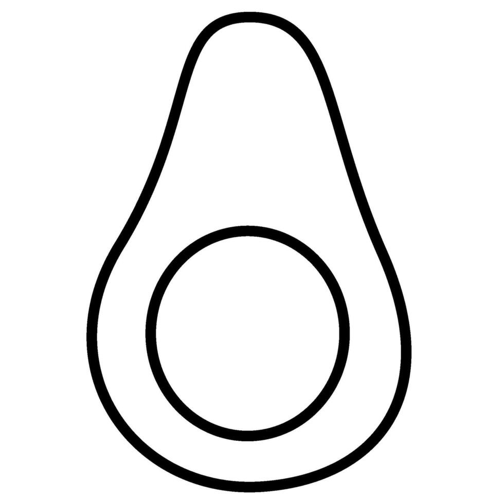 Avocado fruit line vector