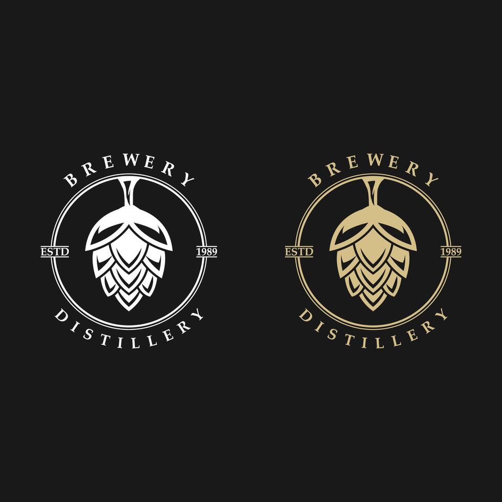 Set of retro beer logo design. vector