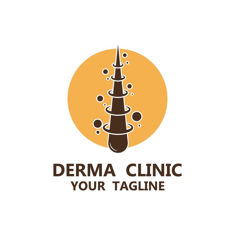 clinic dermatology hair care logo. vector