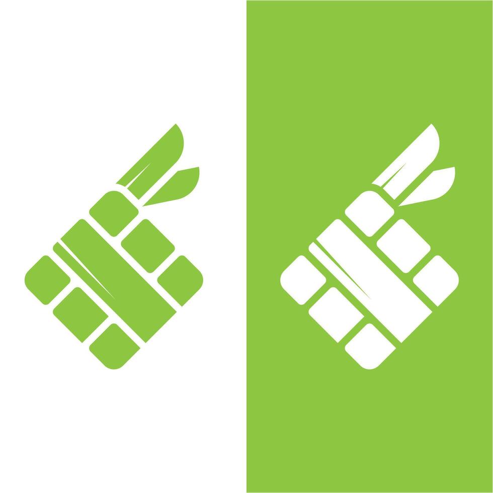 set of creative ketupat icon logo design vector
