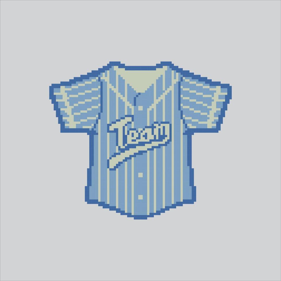 Pixel art illustration Baseball Jersey. Pixelated Jersey Clothes. vector