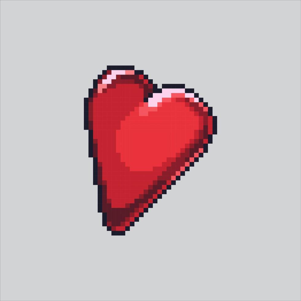 Pixel art illustration Heart. Pixelated Heart of Love. vector