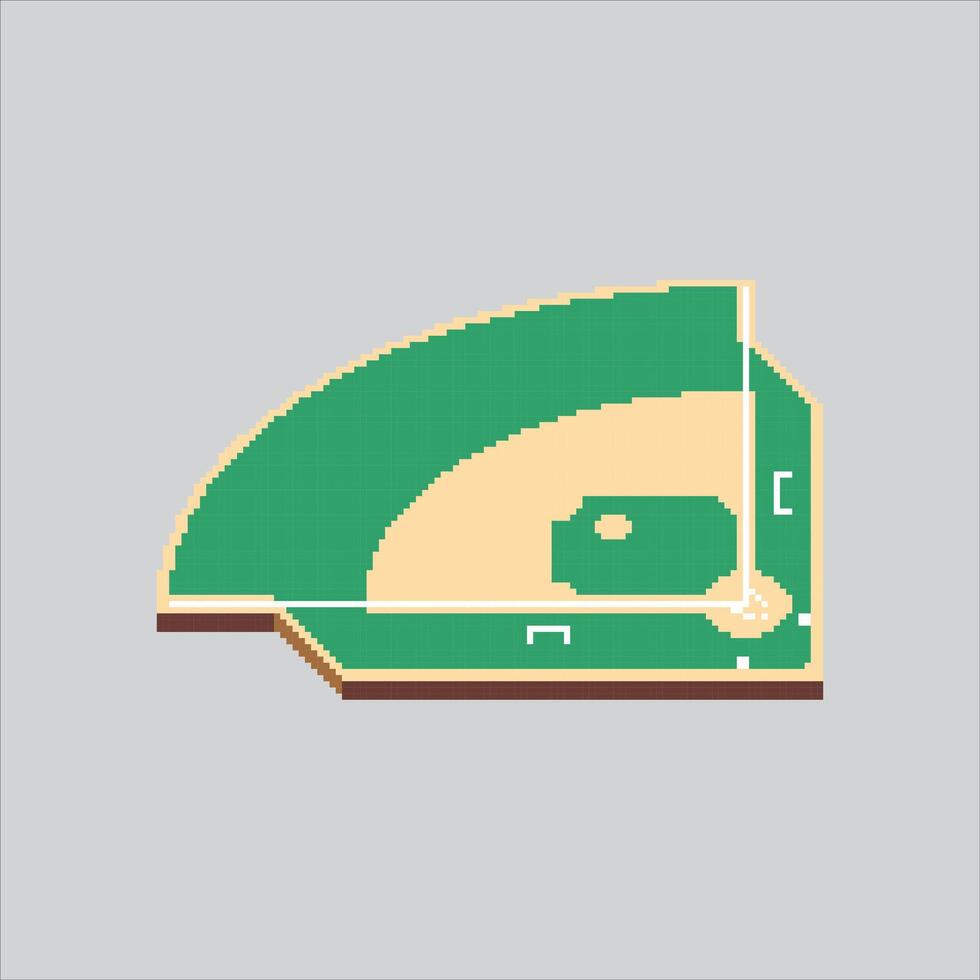 Pixel art illustration Baseball Field. Pixelated Home Field. vector