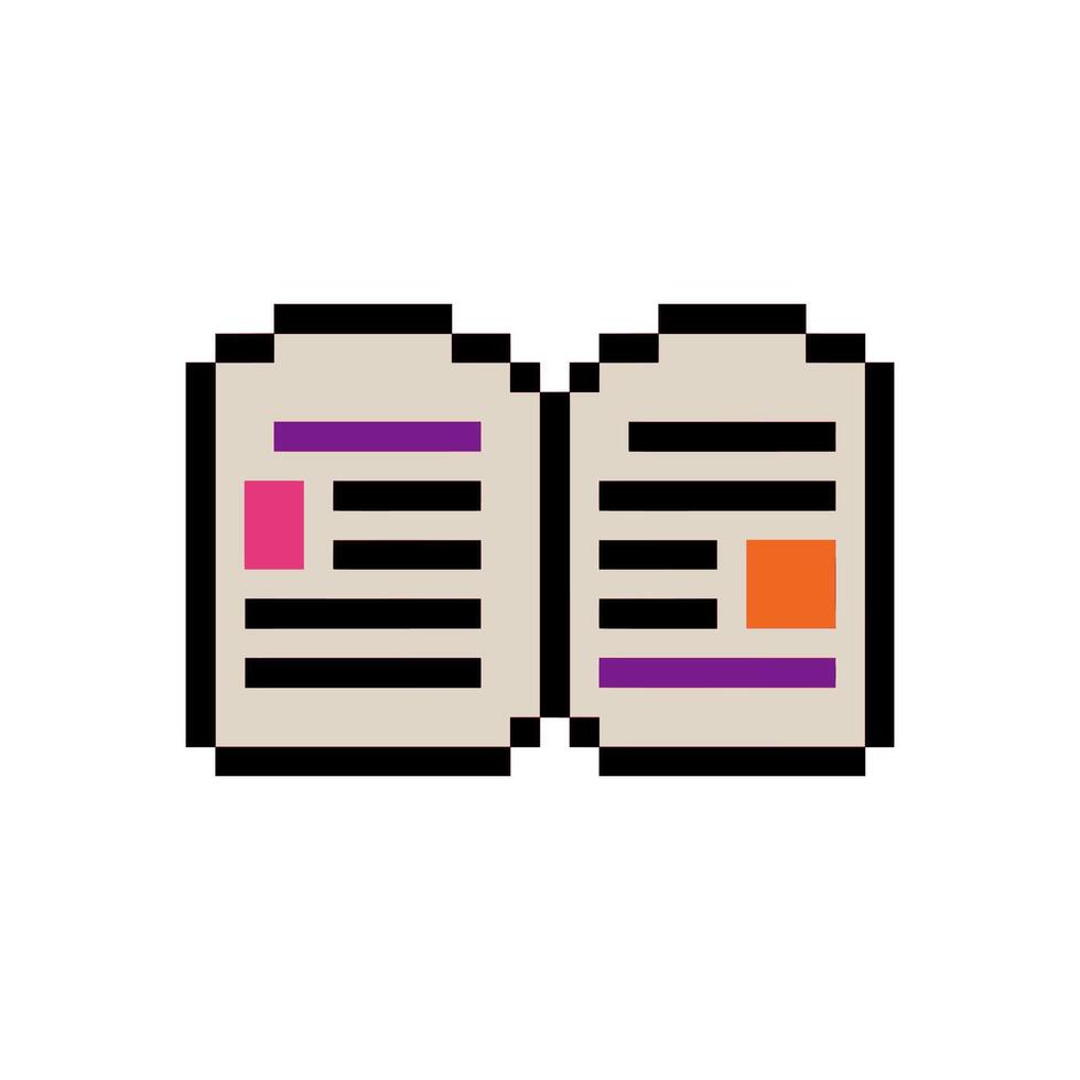open book pixel vector