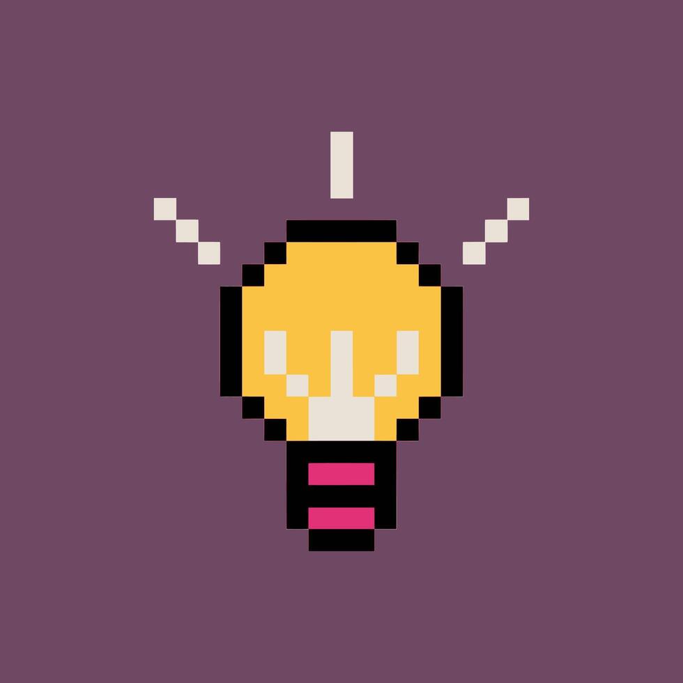 lamp pixel art vector