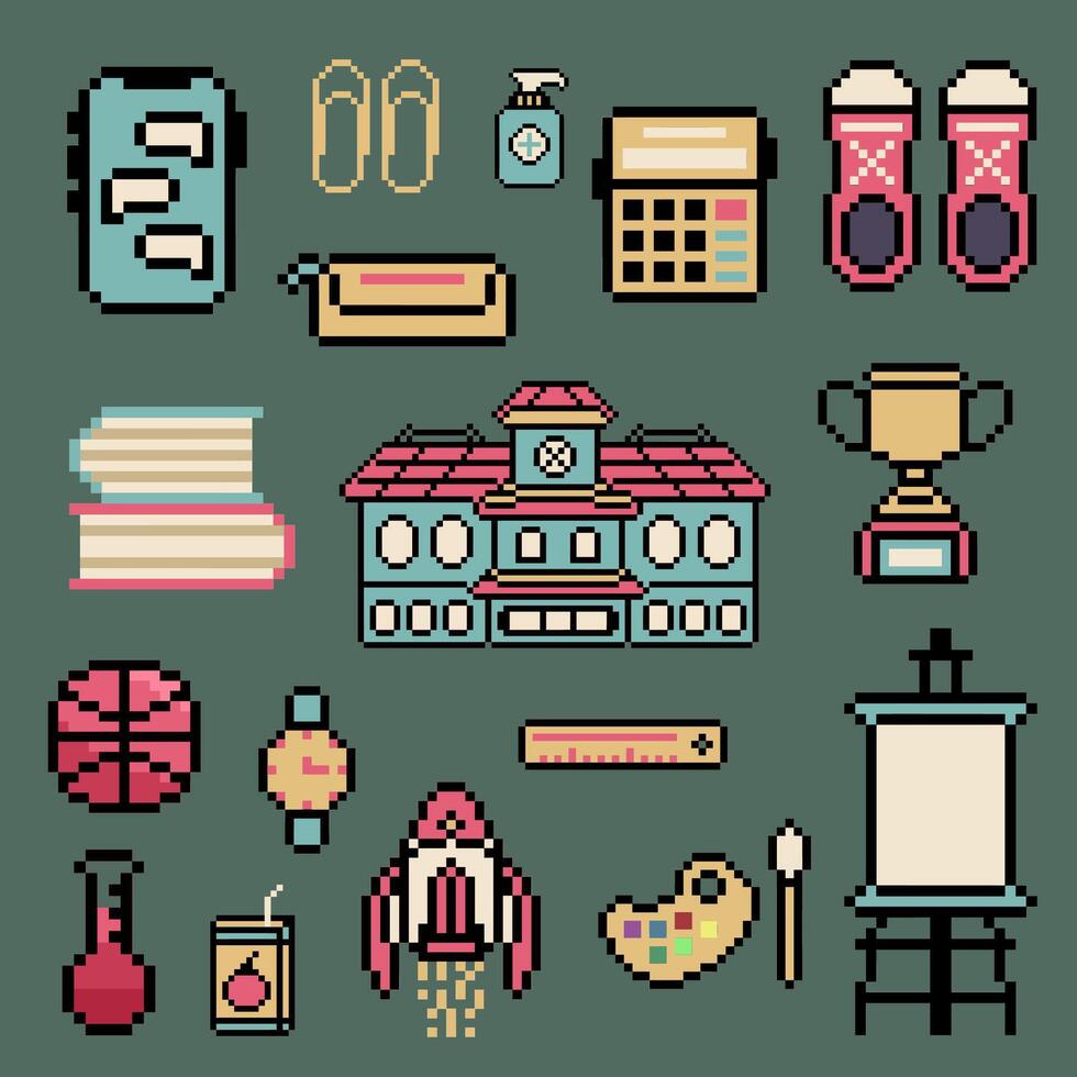 school object bundle vector
