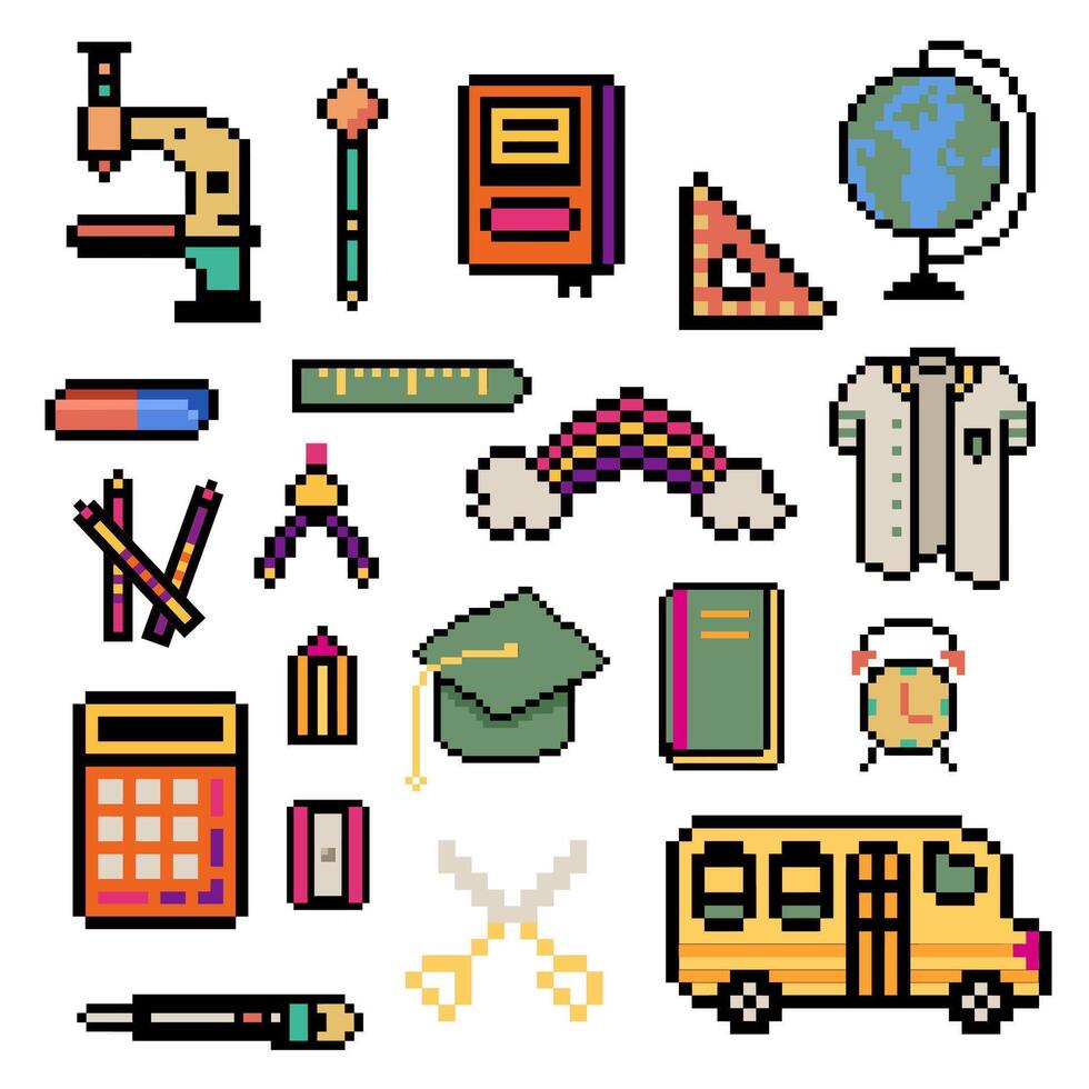 school bundle set vector