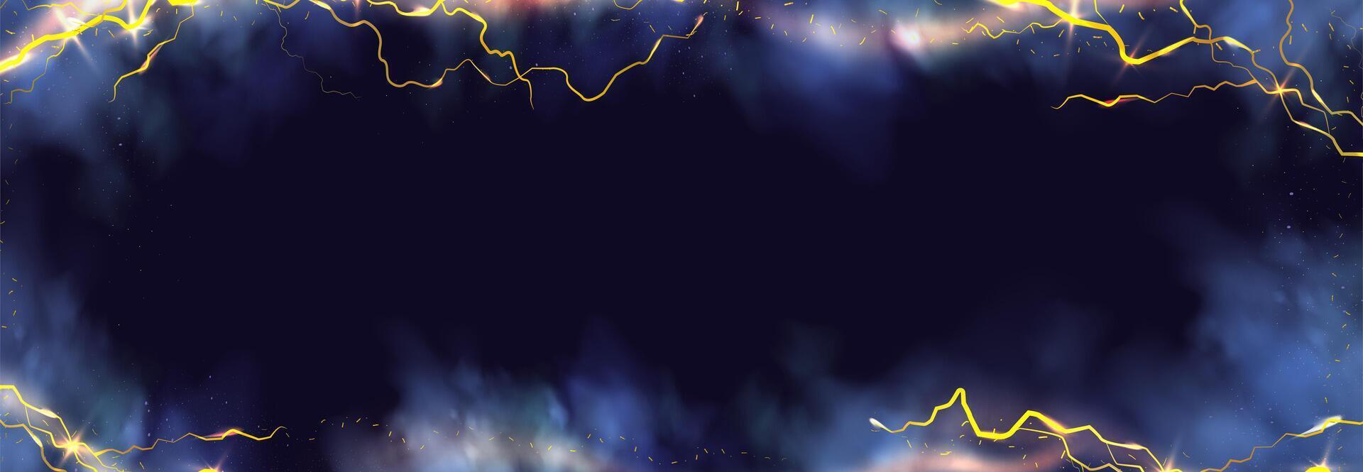 A blue background with yellow lightning vector