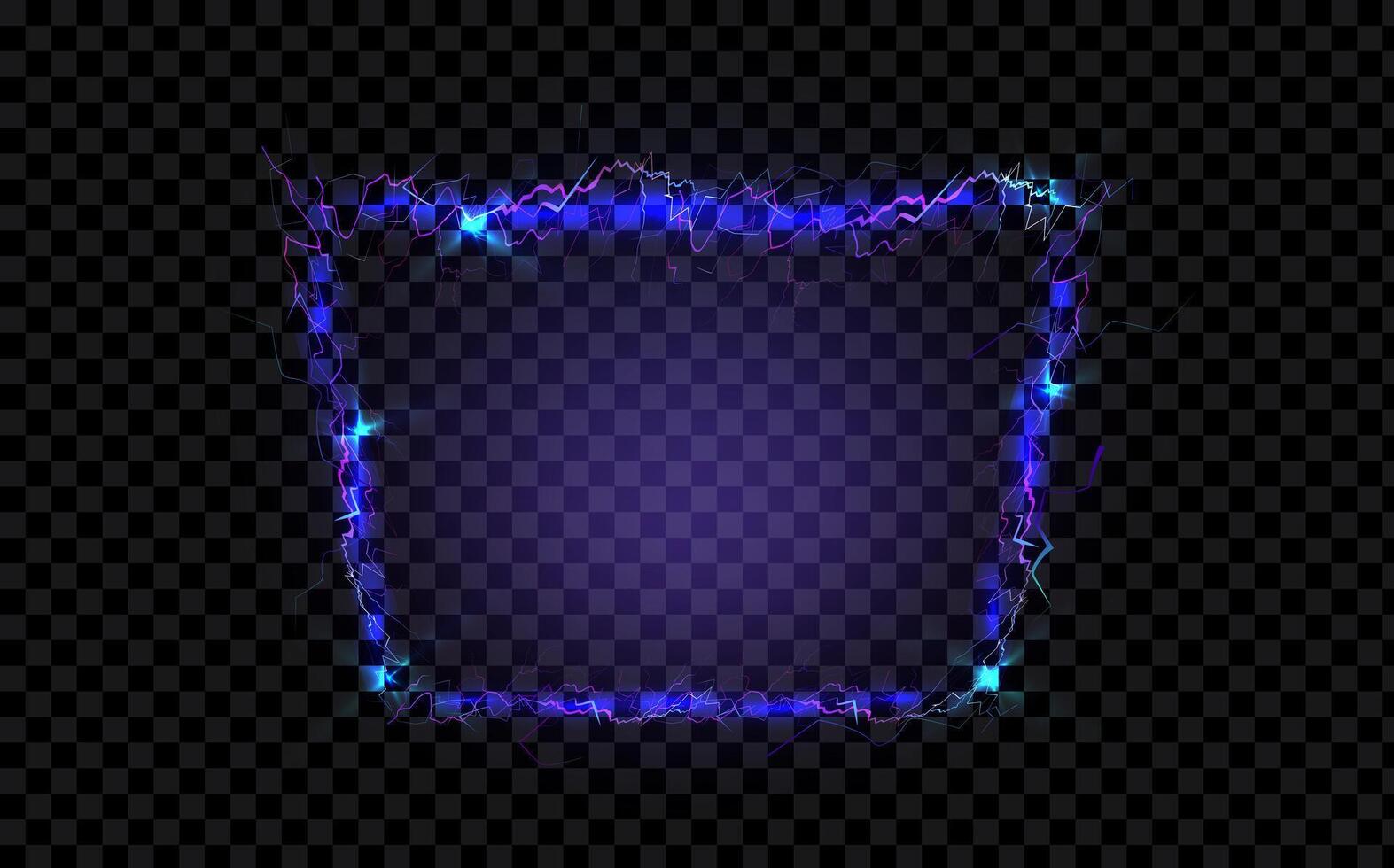 A glowing blue square on a black background vector
