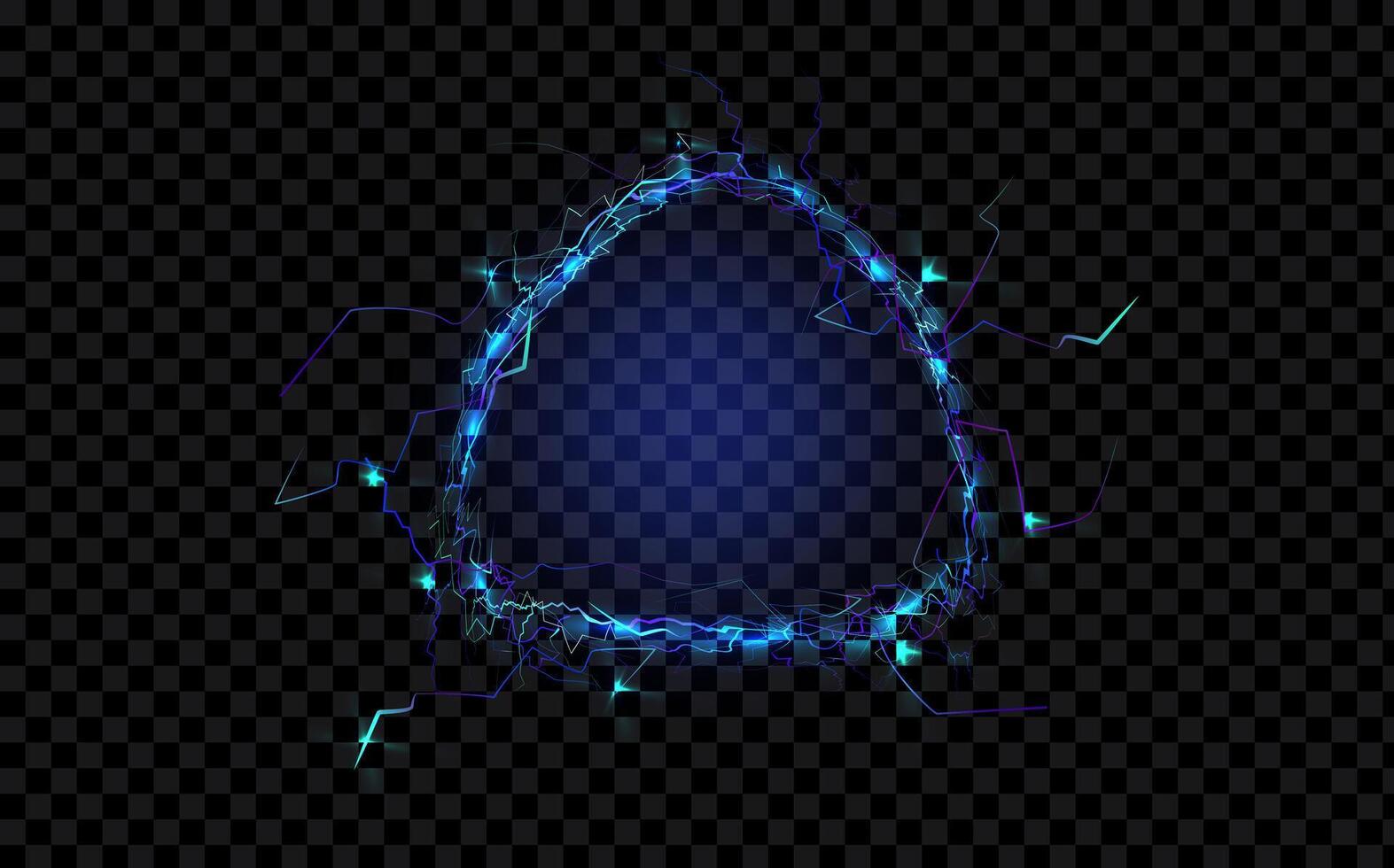 Easter egg with glowing blue lines on a black background vector