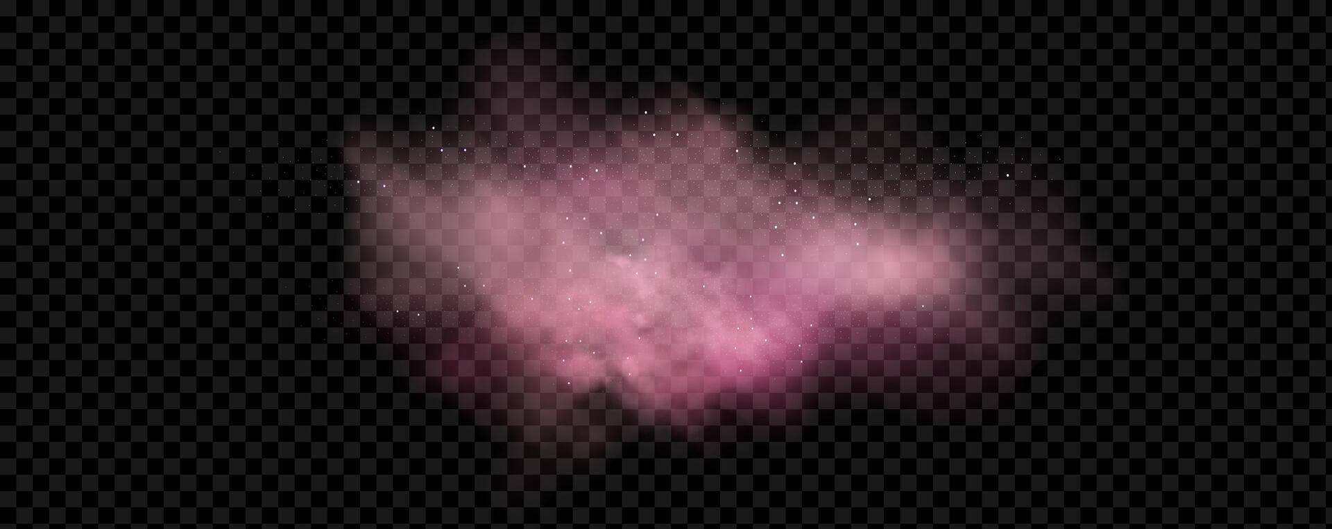 A pink cloud on a black background vector