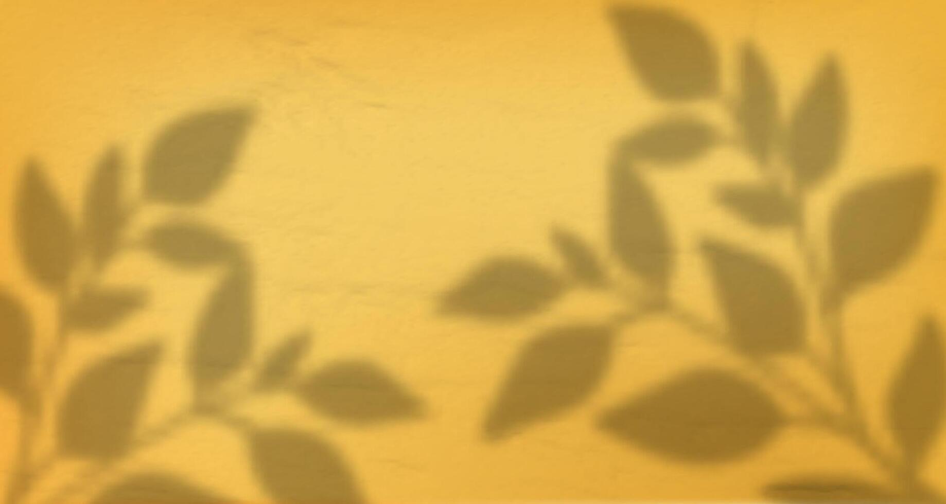 A yellow background with leaves on it vector