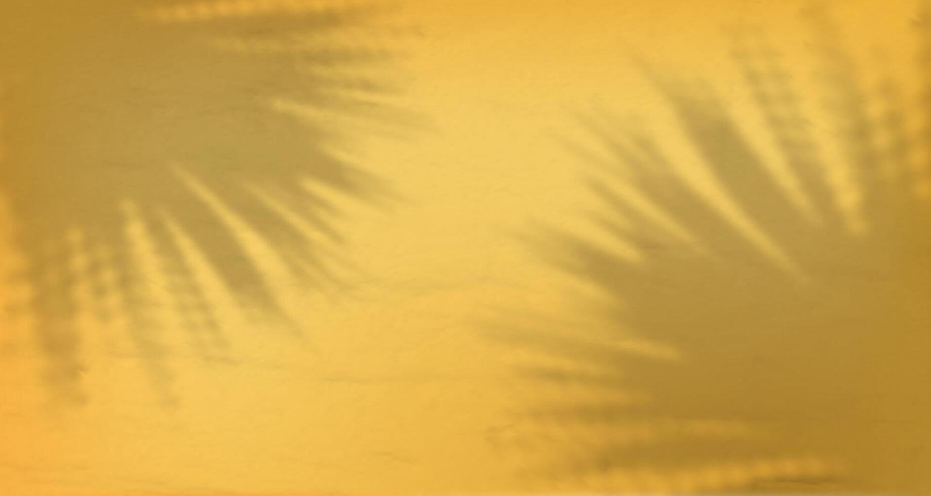 Palm leaves on a yellow background vector