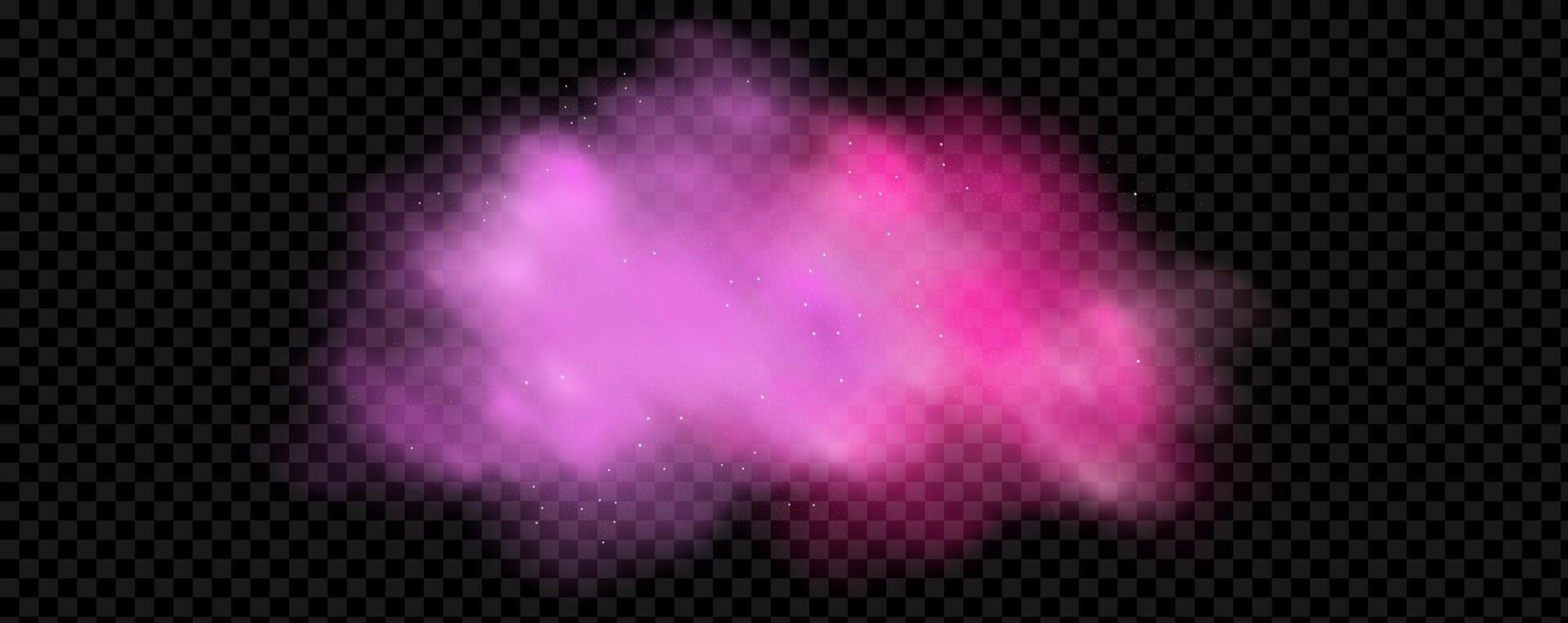 A pink and purple cloud on a black background vector