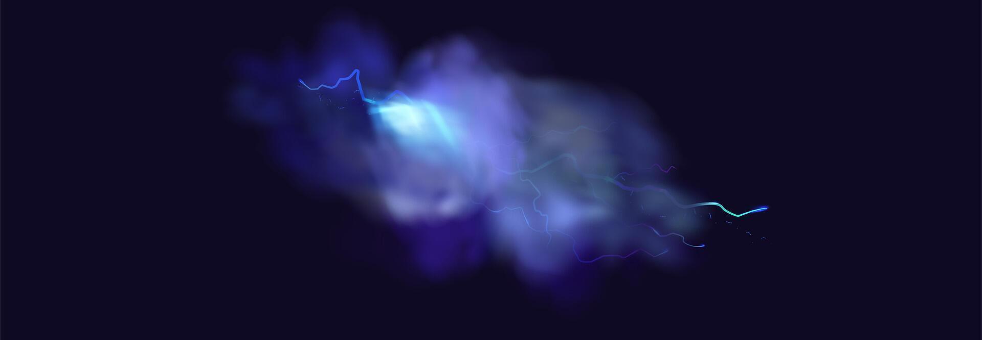 A blue and purple cloud with a light trail vector