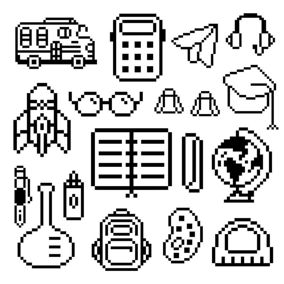 school objects group vector