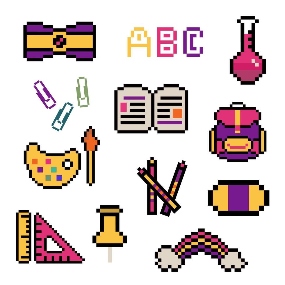 school color objects set vector