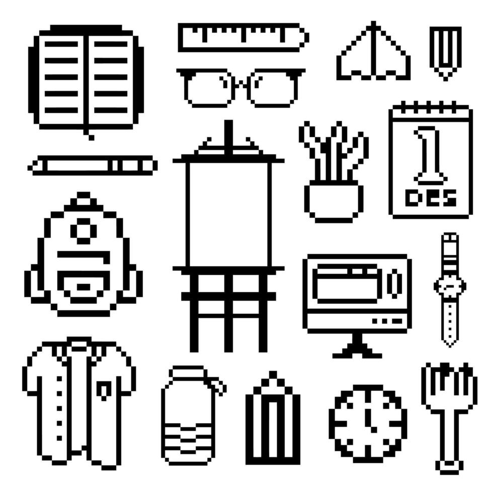 school objects retro vector