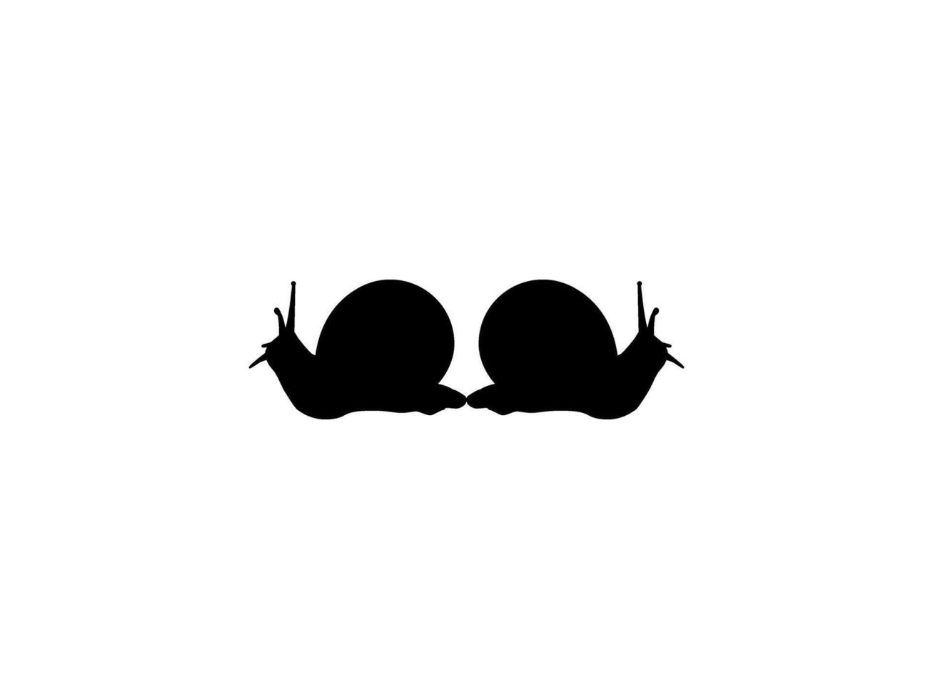 Silhouette of the Snails are also called Escargot, Flat Style, Pair Animal Series, can use for Logo, Art Illustration, Apps, Website or Graphic Design Element. Memorable. vector