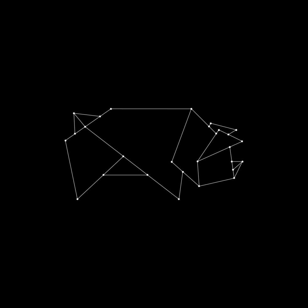 Pig or Pork Polygonal Lines, can use for Logo, Pictogram, Aquatic Animal Figure, Website, Apps, or Graphic Design Element. Flat and Editable. vector