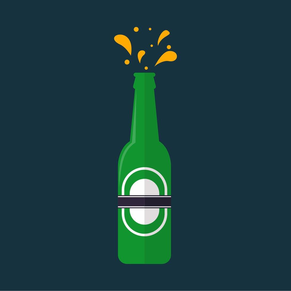 Flat style design illustration of a drink bottle with water spouting vector