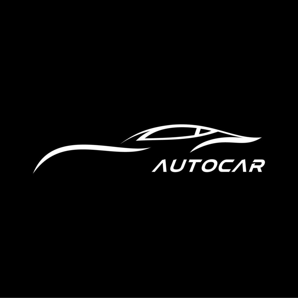 Fast sports car logo with autocar writing vector