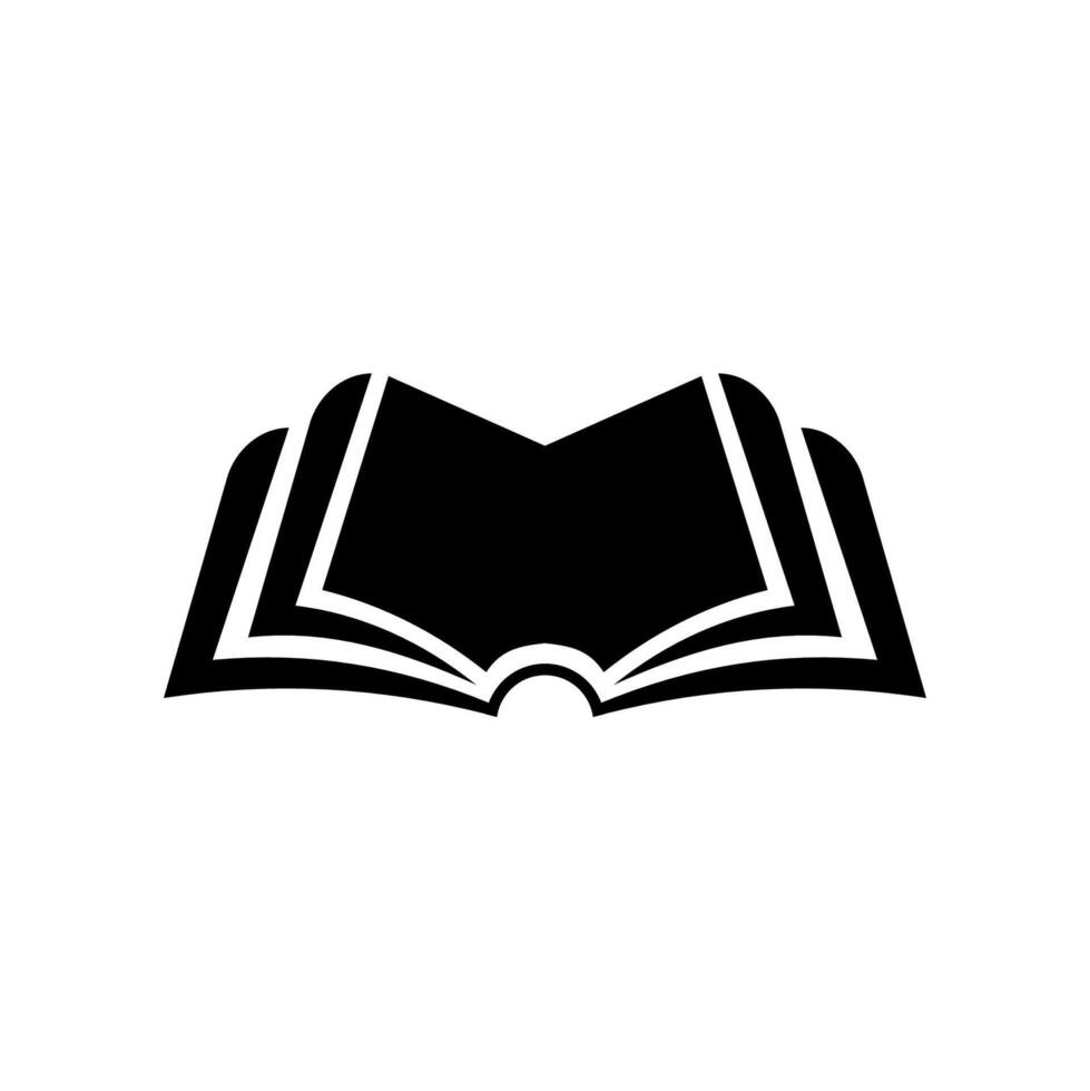 Open book silhouette icon isolated on white background vector