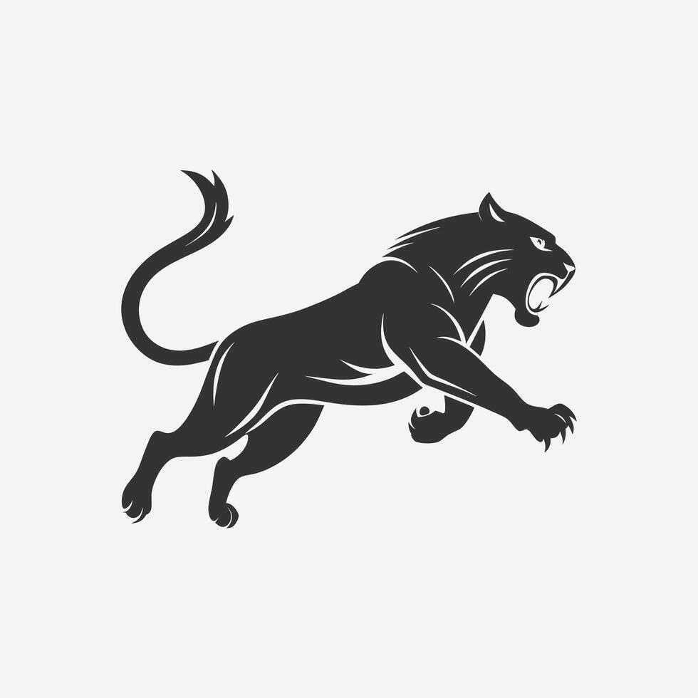 Powerful tiger silhouette design symbolizing strength and courage. vector