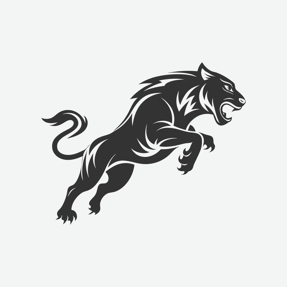 A Fierce Tiger Silhouette vector