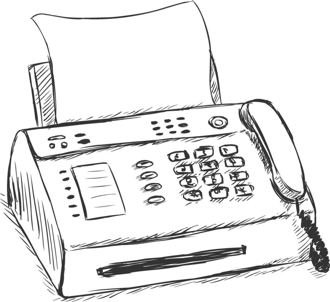 Old-School Fax Machine for Office Communication vector