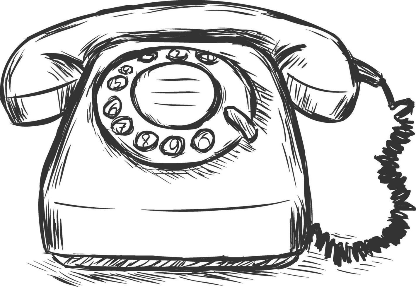 Old Fashioned Phone Drawing vector