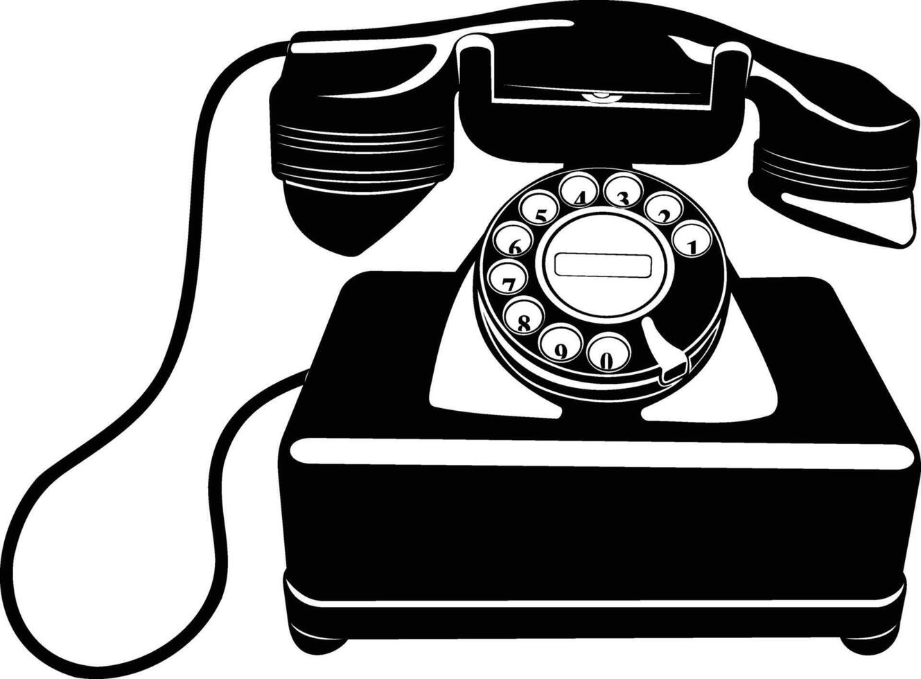 old fashioned dial phone vector