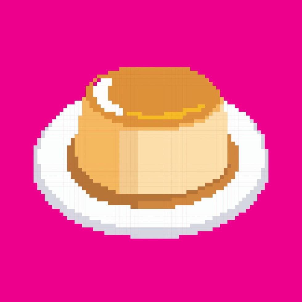 pudding pixel art vector