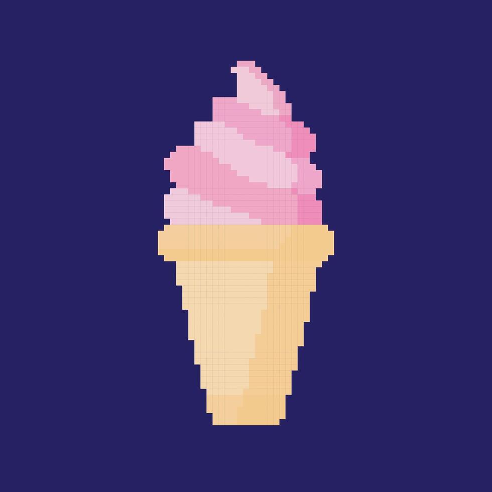 ice cream pixel art vector