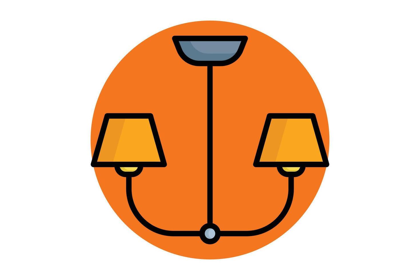 Chandelier icon. colored outline icon style. icon related to furniture. furniture elements illustration vector