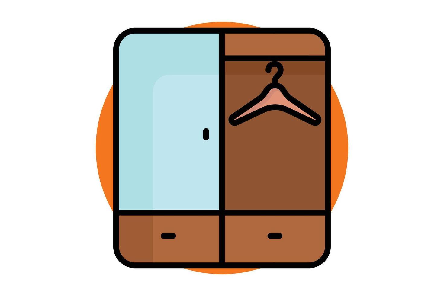 Closet icon. colored outline icon style. icon related to furniture. furniture elements illustration vector